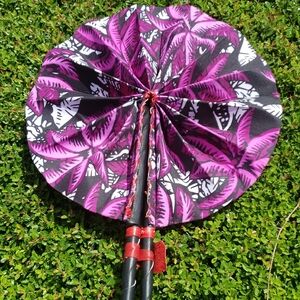 Elegant Purple and Black Hand Fan